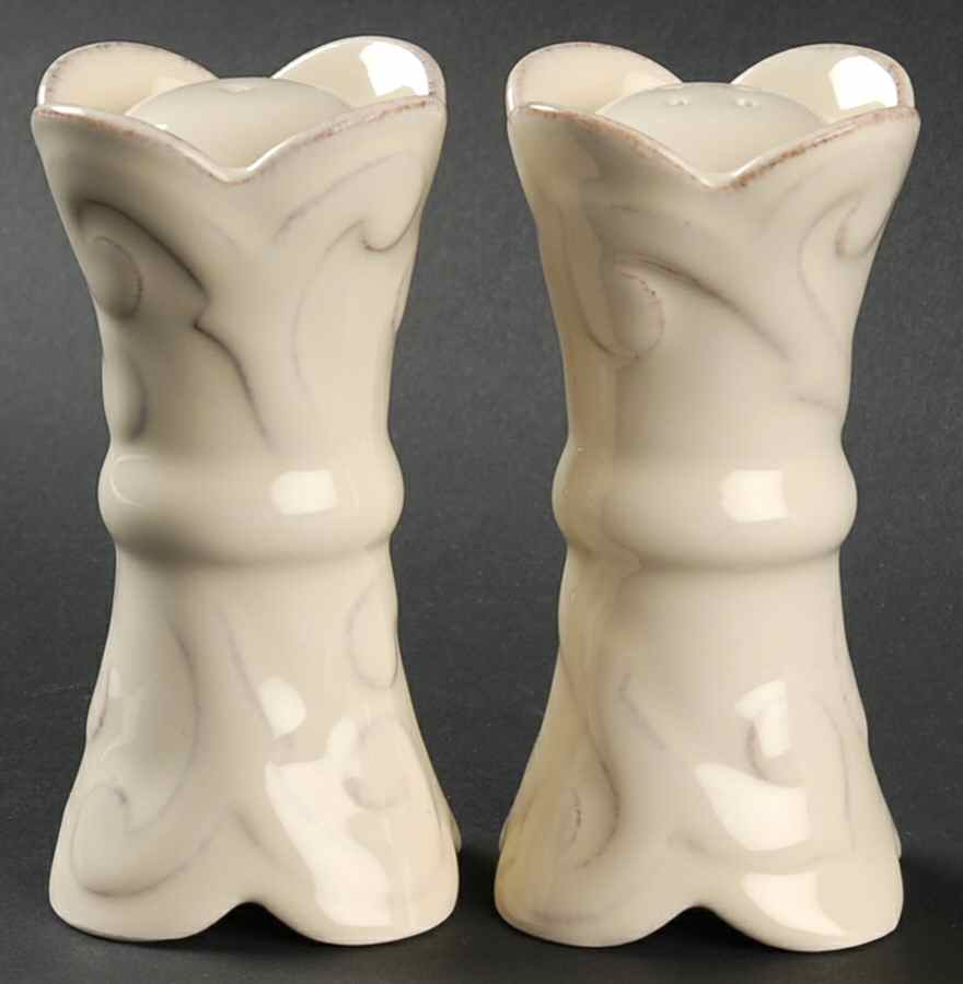 Arabesque Cream Salt & Pepper Set by Casafina-1