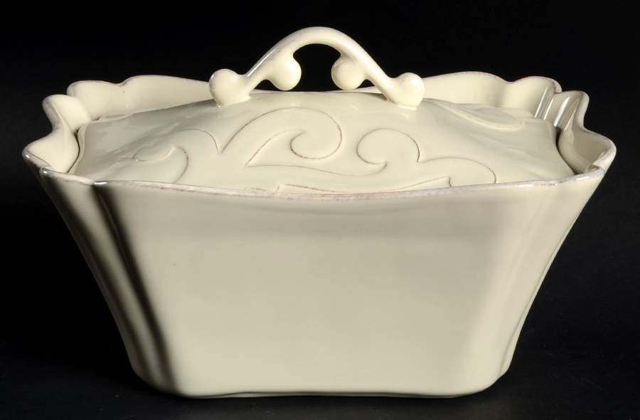 Arabesque Cream 2 Quart Rectangular Covered Casserole by Casafina-1