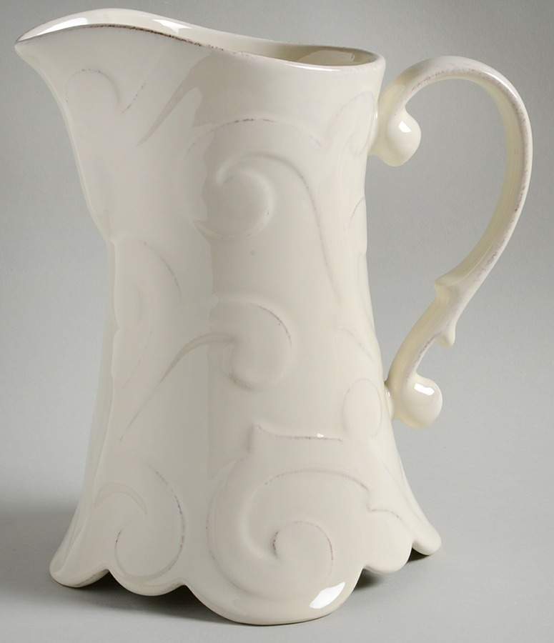 Arabesque Cream 48 Oz Pitcher by Casafina-1