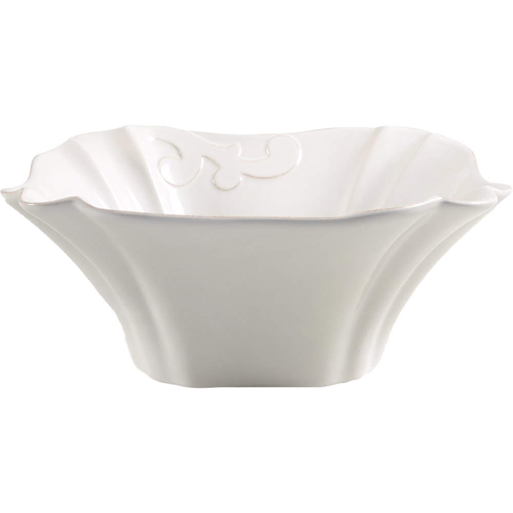 Arabesque White 10" Square Vegetable Bowl by Casafina-1