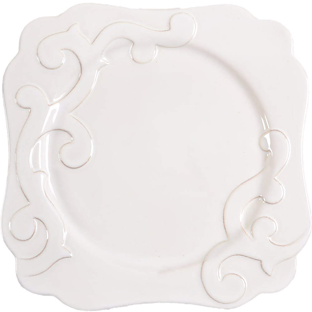 Arabesque White Square Salad Plate by Casafina-1