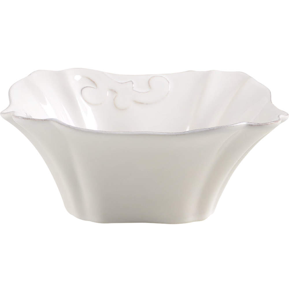 Arabesque White Square Soup/Cereal Bowl by Casafina-1