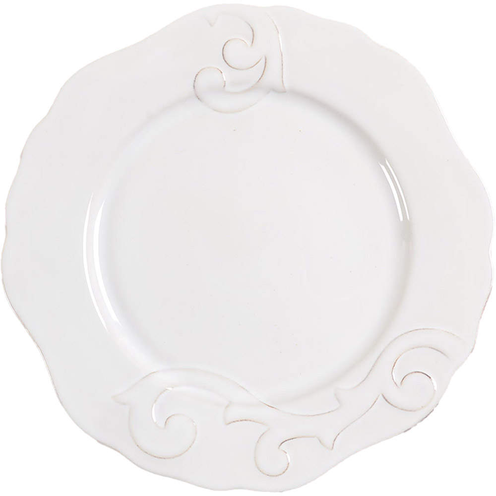 Arabesque White Dinner Plate by Casafina-1