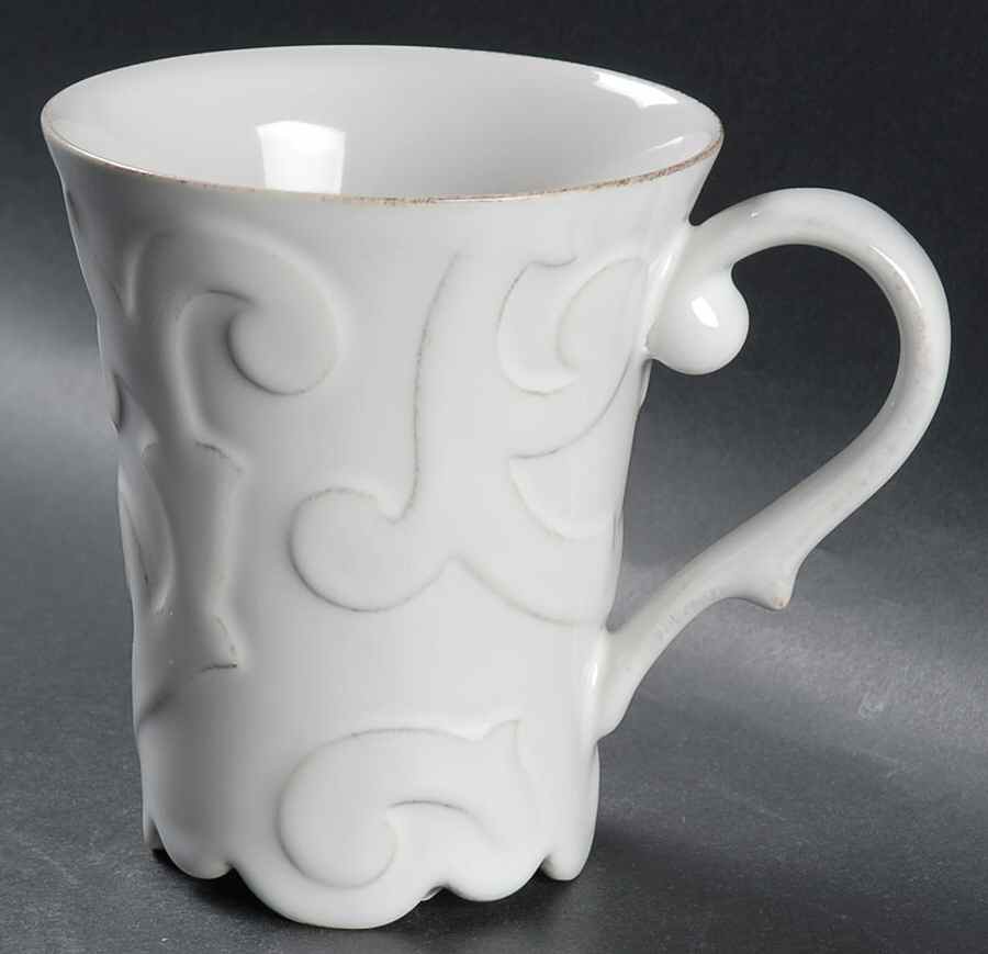 Arabesque White Mug by Casafina-1
