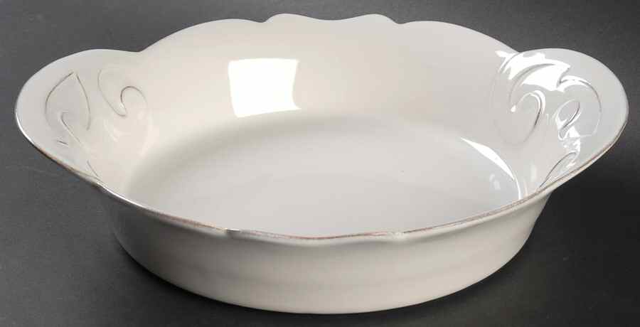 Arabesque White 12" Pasta Serving Bowl by Casafina-1