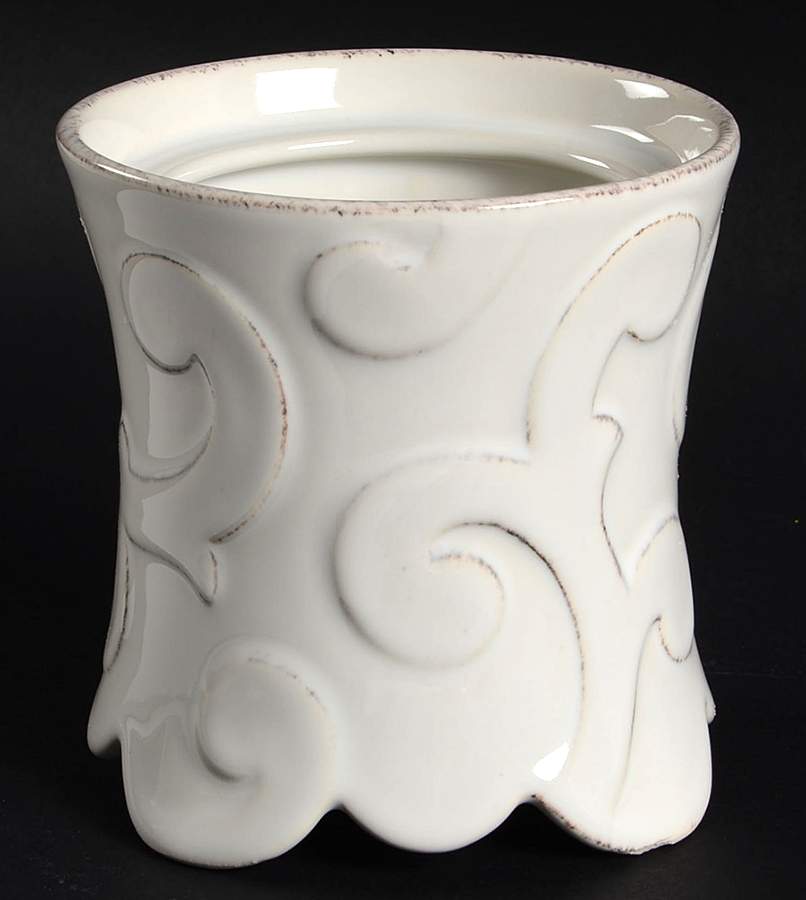 Arabesque White Sugar Bowl No Lid by Casafina-1