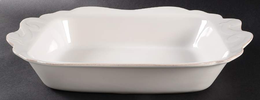 Arabesque White 15" Rectangular Baker by Casafina-1