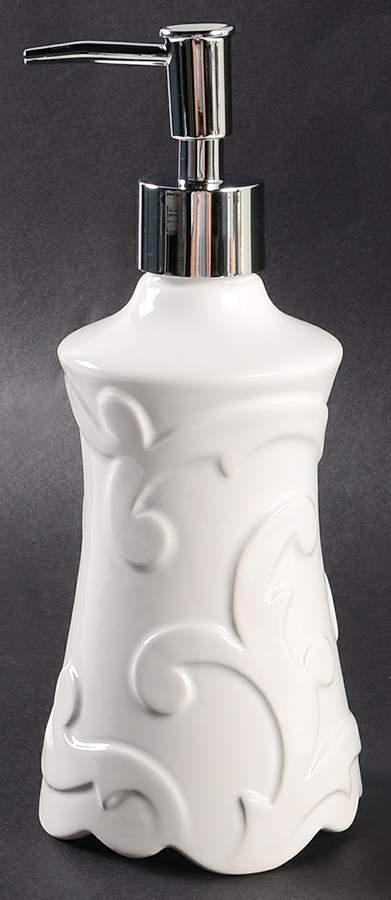Arabesque White Lotion Dispenser by Casafina-1