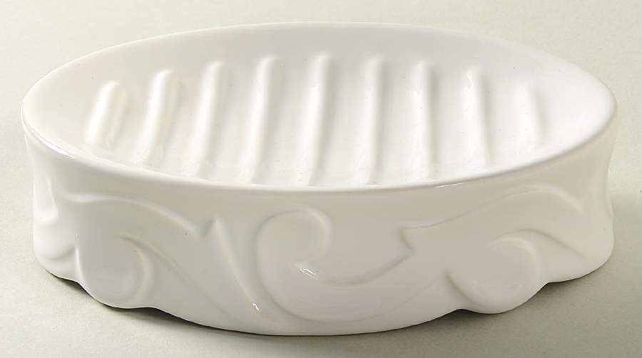Arabesque White Soap Dish by Casafina-1