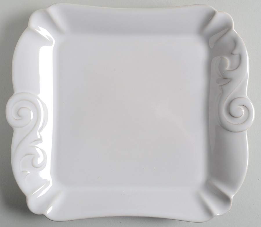 Arabesque White 10" Handled Square Tray by Casafina-1