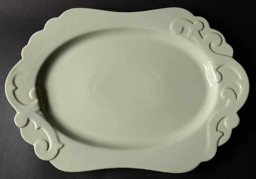 Arabesque Seafoam 17" Oval Serving Platter by Casafina-1