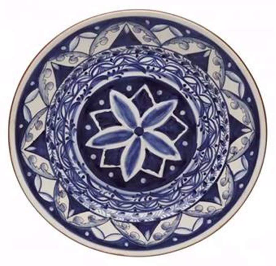 Alentejo Indigo 17" Chop Plate (Round Platter) by Casafina-1