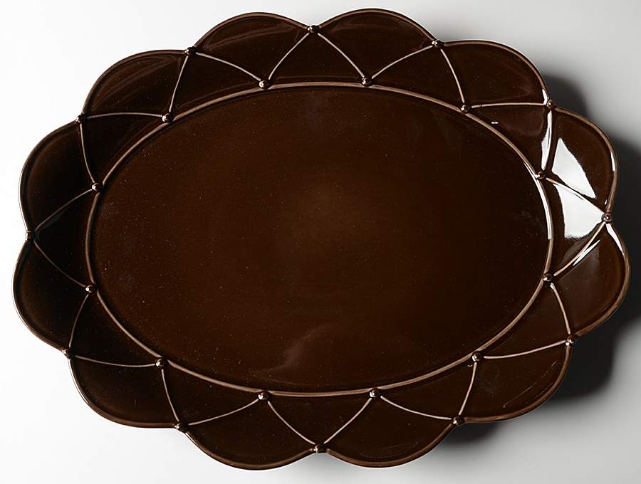 Meridian Espresso (Brown) 16" Oval Serving Platter by Casafina-1