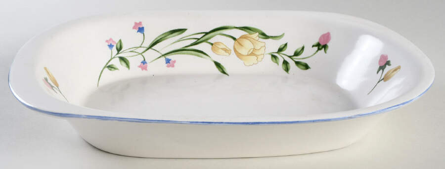 Alloro 12" Oval Vegetable Bowl by Casa Mia-1