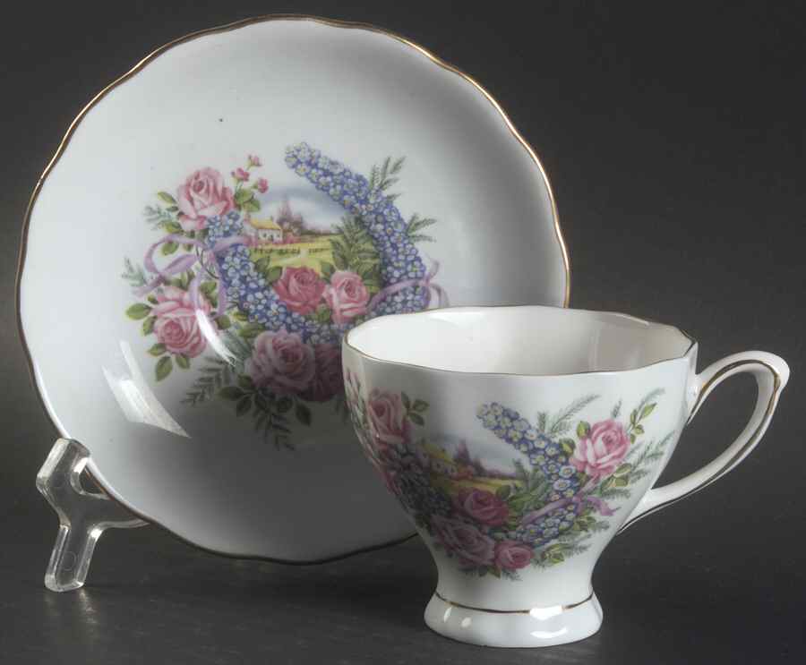 7591 Footed Cup & Saucer Set by Colclough-1