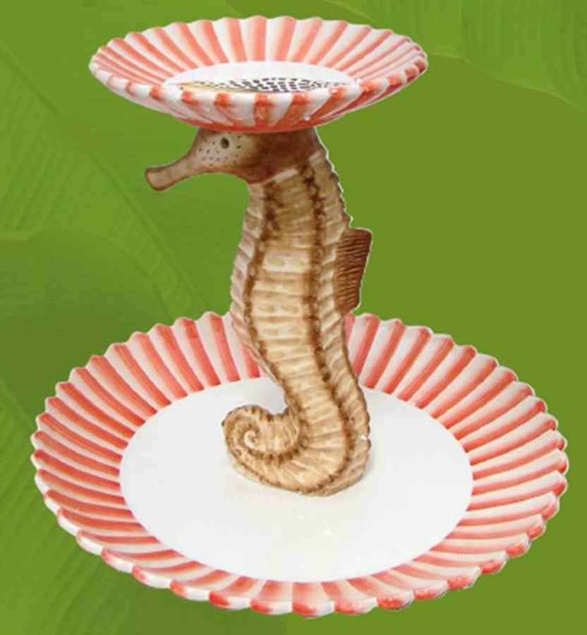 Sea Breeze 2 Tiered Serving Tray by Lynn Chase-1