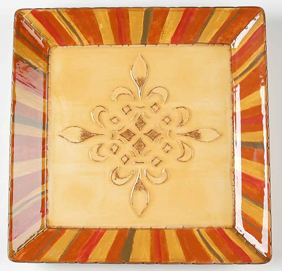 Medallion 14" Square Platter by Clay Art-1