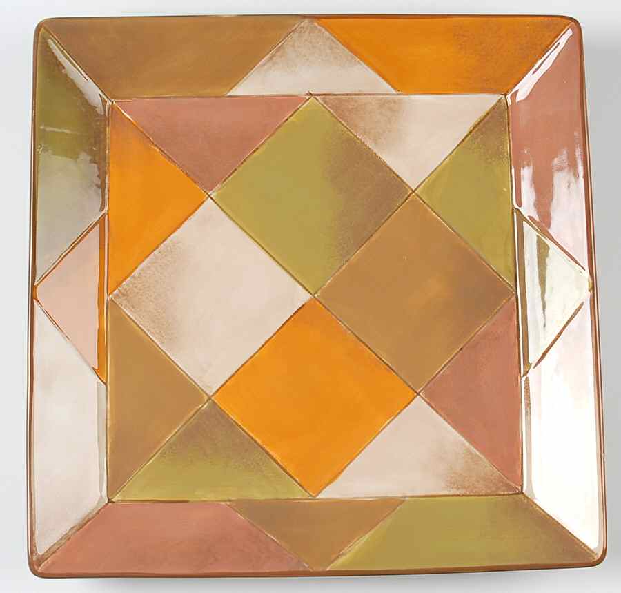 Diamonds 14" Square Platter by Clay Art-1
