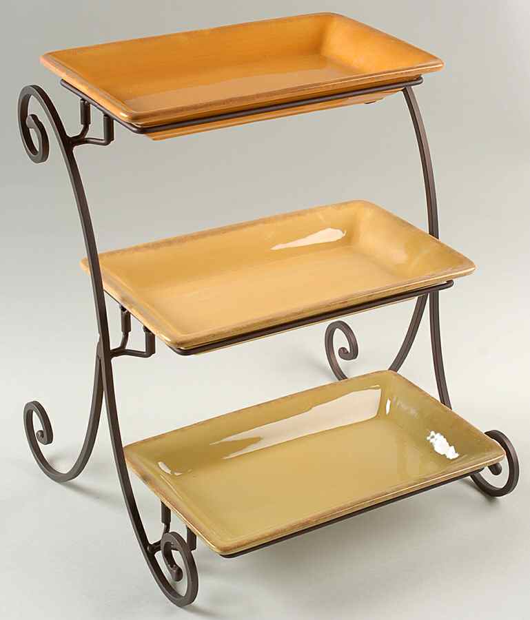 Diamonds 3 Step Metal Buffet Stand by Clay Art-1
