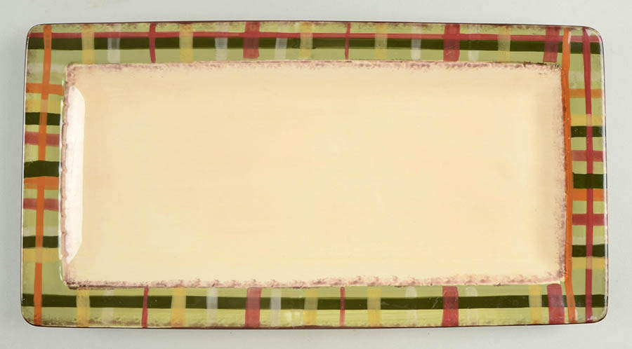 Rustic Plaid Large Sandwich Tray by Clay Art-1