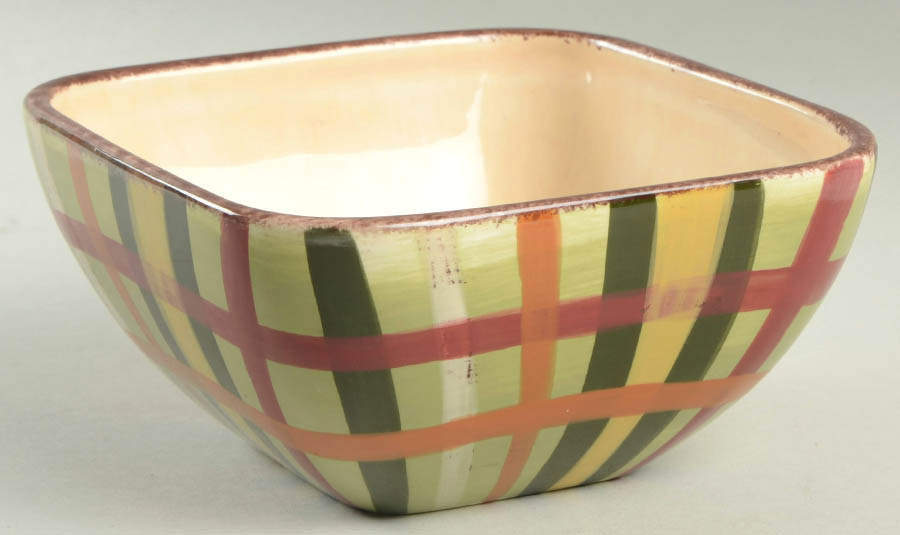 Rustic Plaid Coupe Soup Bowl by Clay Art-1