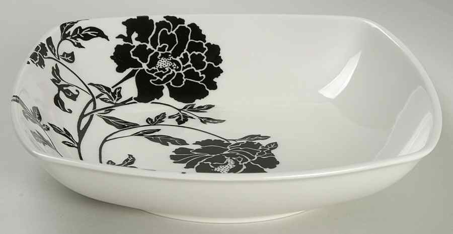 Dancing Blooms Black Soup/Cereal Bowl by Coventry (PTS)-1