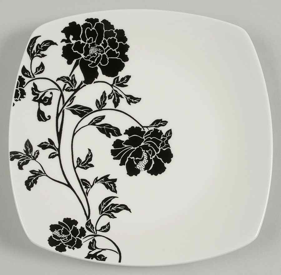 Dancing Blooms Black Salad Plate by Coventry (PTS)-1