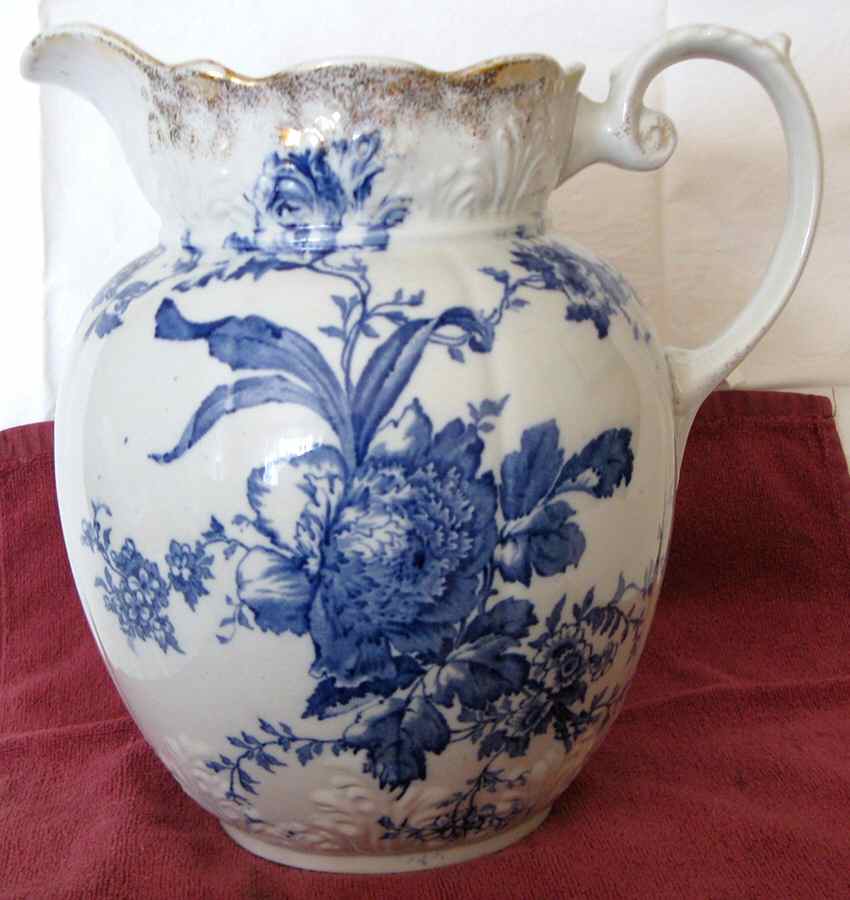Lynton Blue Brushed Gold Wash Pitcher by F Winkle-1