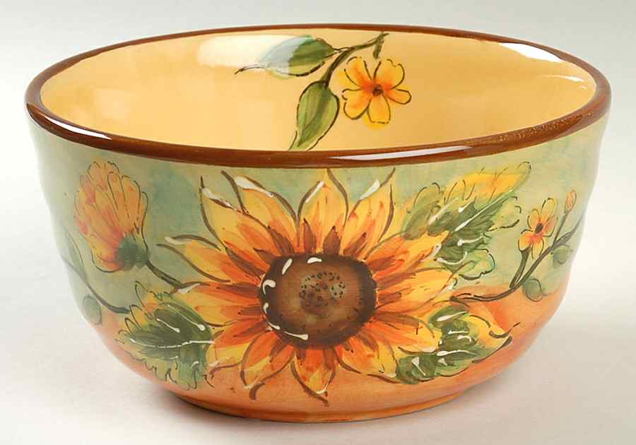 Terra Cotta Sunflower Soup/Cereal Bowl by Maxcera Corp-1