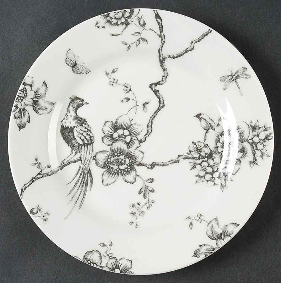 Black Toile Salad Plate by Creative Tops-1