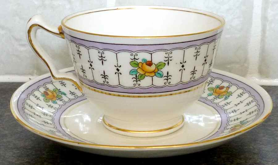 F11356 Footed Cup & Saucer Set by Crown Staffordshire-1