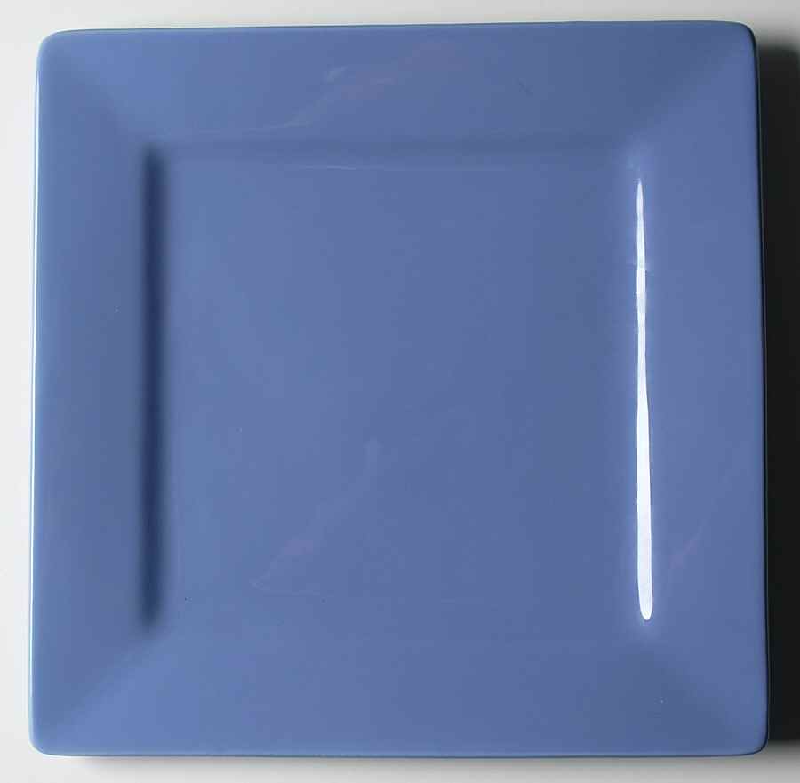 Striped Gerbera Square Dinner Plate by Clay Art-1