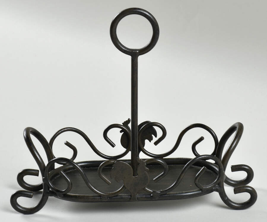 Elegant Rooster Metal Stand for Salt & Pepper by Cracker Barrel-1