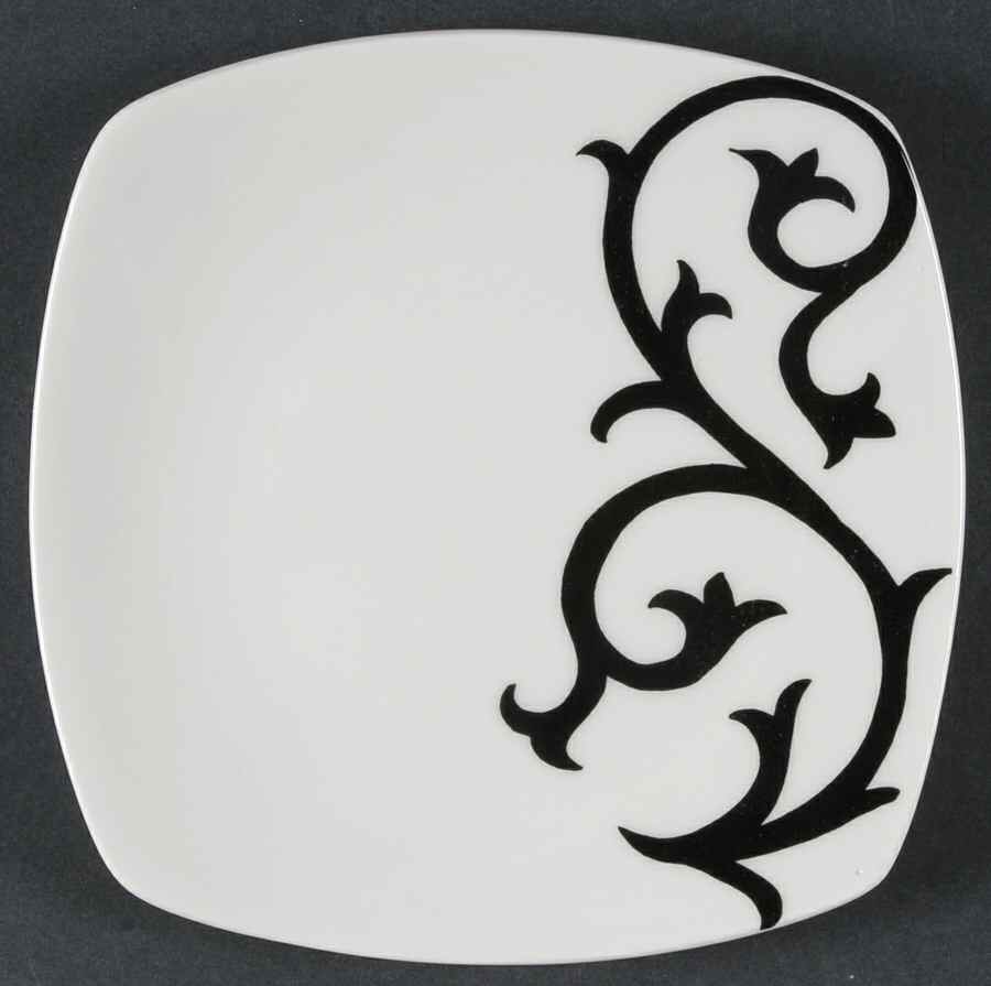 Scroll Black Salad Plate by Coventry (PTS)-1