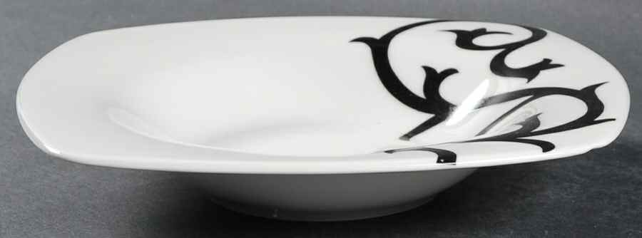 Scroll Black Rim Soup Bowl by Coventry (PTS)-1