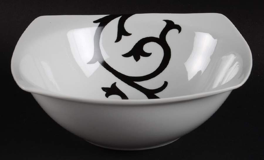 Scroll Black Square Cereal Bowl by Coventry (PTS)-1