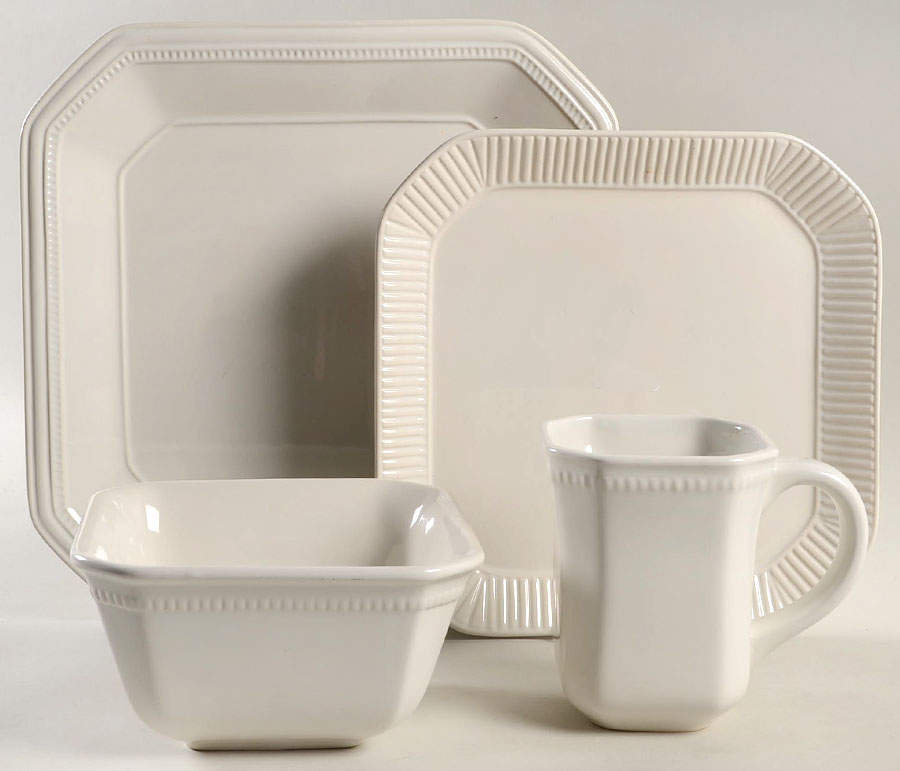Ellery Ivory 4 Piece Place Setting by Cindy Crawford Style-1
