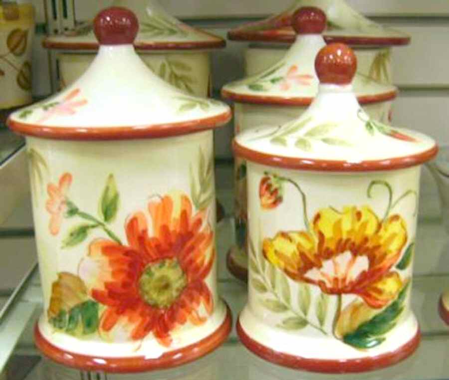 Tropical Floral Large Canister & Lid by Maxcera Corp-1