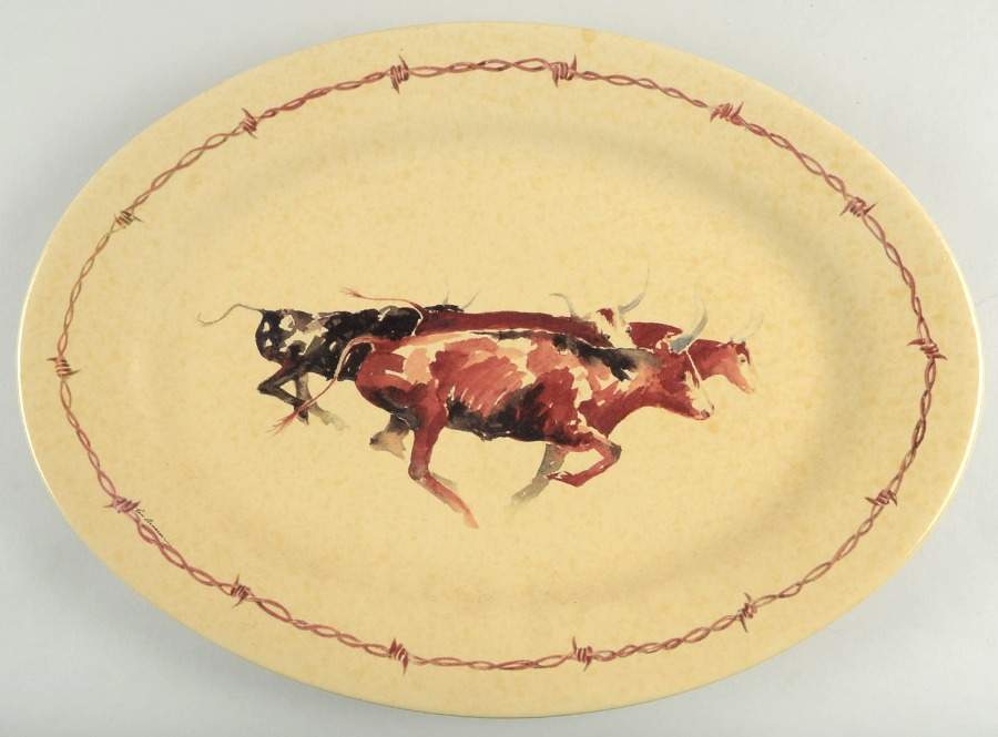Classic West 18" Oval Serving Platter by Cowboy Living-1