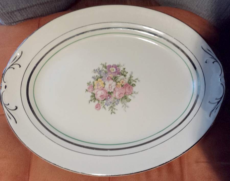 CRP204 13" Oval Serving Platter by Crown Potteries-1