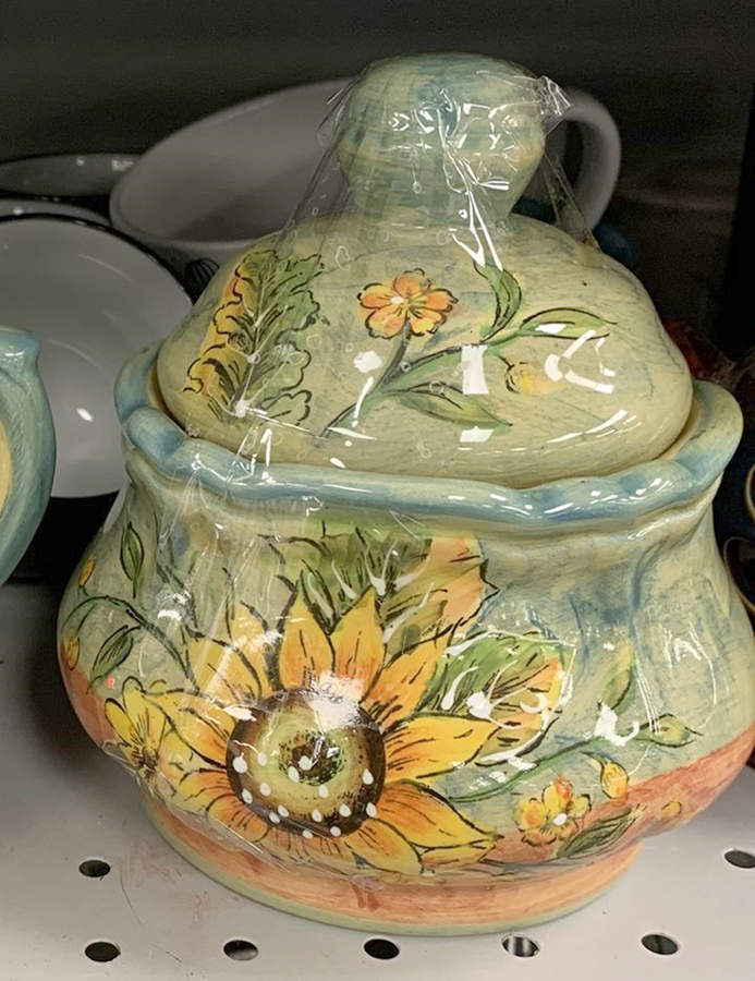Terra Sunflower Sugar Bowl & Lid by Maxcera Corp-1