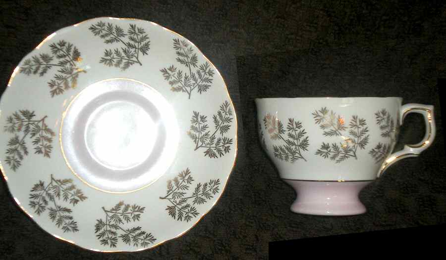 7043 Footed Cup & Saucer Set by Colclough-1