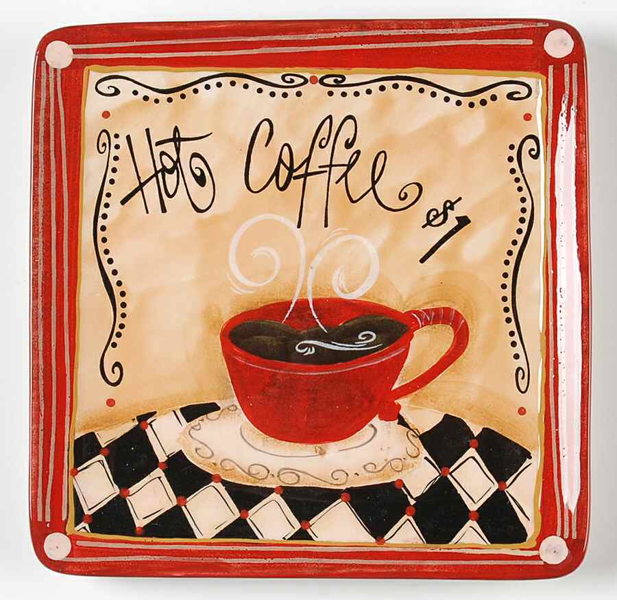 Coffee Cafe Dessert/Pie Plate by Certified International-1