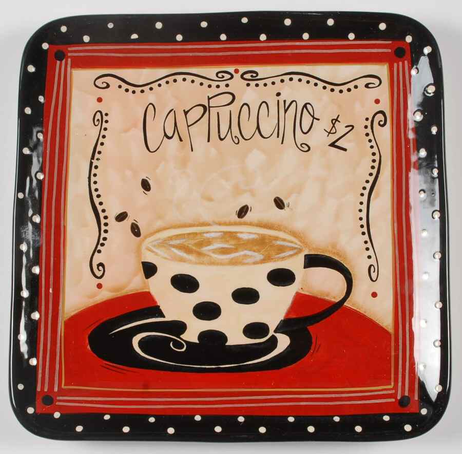 Coffee Cafe 13" Square Serving Platter by Certified International-1