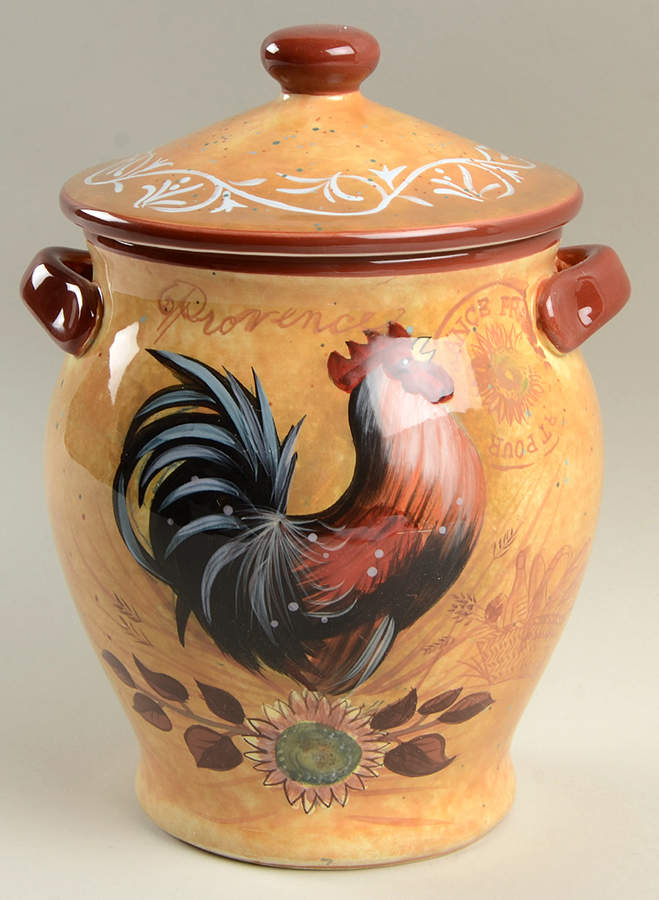 Golden Rooster Large Canister & Lid by Certified International-1