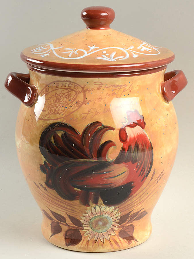 Golden Rooster Extra Large Canister & Lid by Certified International-1