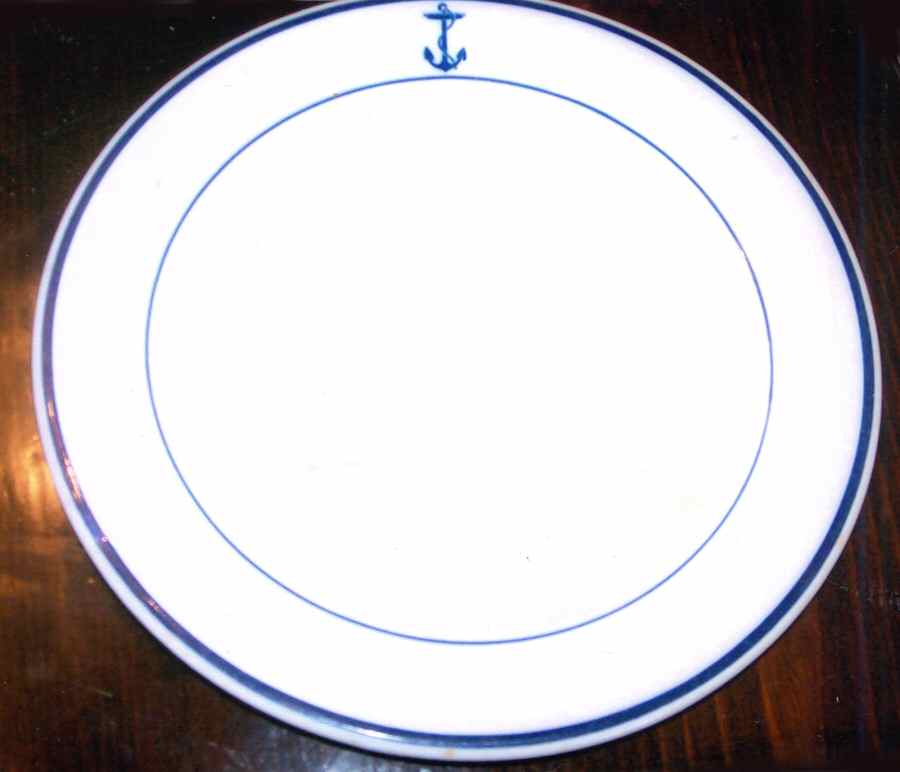 US Navy Mess (Wardroom Officer) Dinner Plate by Caribe-1
