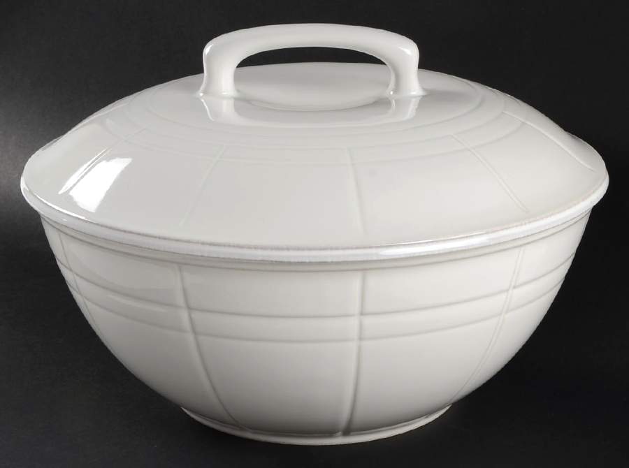 Cooper White Round Covered Vegetable by Country Living-1