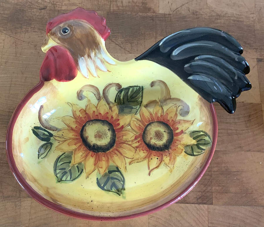 Chili Sunflower Rooster Spoon Rest/Holder (Holds 1 Spoon) by China (Made in China)-1