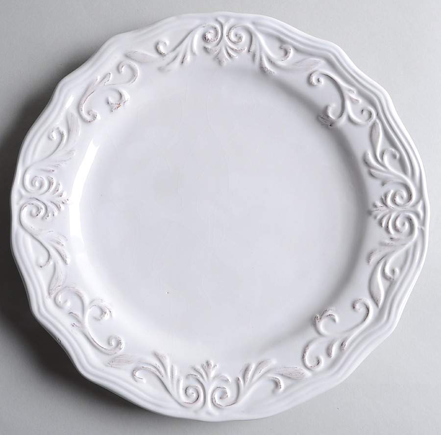 Rustic White Dinner Plate by Maxcera Corp-1